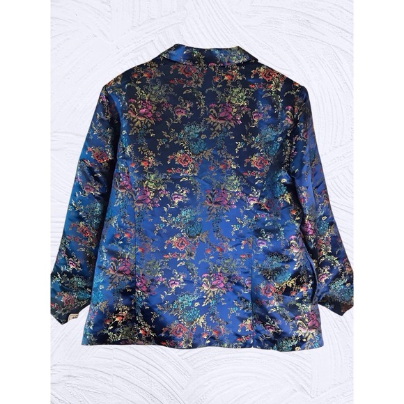 Vintage BFA Floral Asian Brocade Button Blazer Women's Size 20W Made In USA - Picture 4 of 5